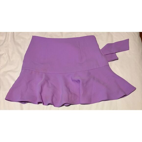 EUC ZARA Ruffle Skort With Waist Tie, Lilac, Sz. M - Picture 5 of 11